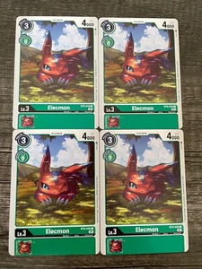 Elecmon BT9-045 C x4 Playset Digimon TCG X Record - Picture 1 of 1