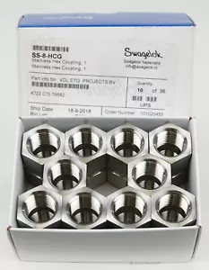 (10) Swagelok SS-8-HCG Stainless Pipe Fitting, Hex Coupling, 1/2 in. Female NPT - Bild 1 von 2