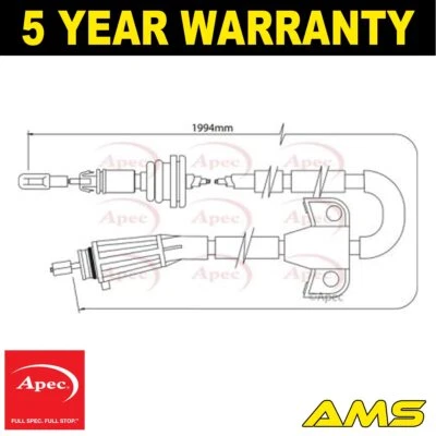 Fits Volvo S80 1998-2006 XC70 2000-2007 V70 2001-2007 Hand Brake Cable Rear Apec - Image 1 of 2