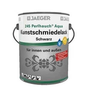 (ab 46,53€/L) Jaeger Perlhauch Aqua Kunstschmiedelack 245 mattschwarz - Bild 1 von 1