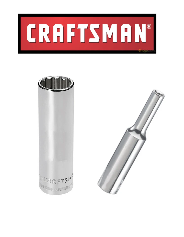 NEW Craftsman Socket 1/4"  Drive, Deep, 12 point choose a size, Fast Shipping - Image 1 of 1