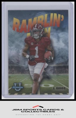 2022 Bowman University Chrome #RM-5 Jahmyr Gibbs Ramblin' Man - Image 1 of 2