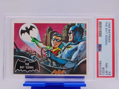 1966 DC Topps Batman Black Bat Graded Card #3 The Bat Signal PSA NM-MT 8 OC 1/11 - Image 1 of 3