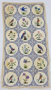 Antique French Handmade Cross-Stitch Embroidered Wall Hanging 76x40cms - Picture 1 of 12