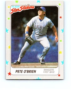 Pete O'Brien #67 Texas Rangers 1988 Fleer Star Stickers Near Mint or Better - Picture 1 of 2