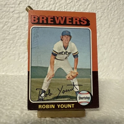 1975 年 Topps 迷你 Robin Yount #223 RC 新秀棒球卡  — 第 1/4 张图片
