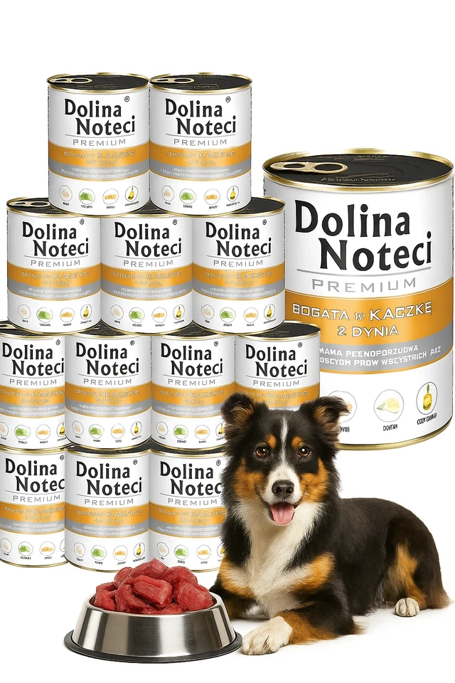 DOLINA NOTECI PREMIUM Nassfutter für Hunde, reich an Ente mit Kürbis, 12×800 g - Bild 1 von 1