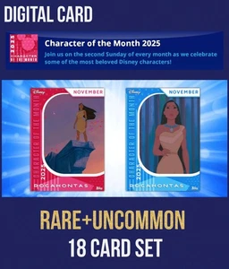 POCAHONTAS Topps Disney Collect CHARACTER OF MONTH COTM Red + Blue 18 CARD SET - Bild 1 von 1