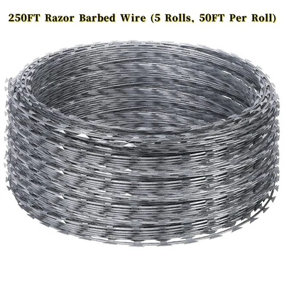 Razor Wire 250FT Razor Barbed Wire 50FT Per Roll Razor Wire Fencing Razor Fence - Image 1 of 4