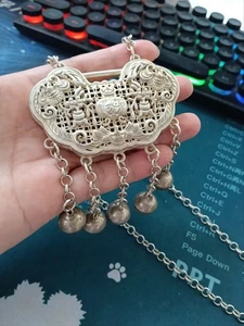 Collar Joyería Corporal Hecho a Mano Cerradura de Plata para la Paz - Imagen 1 de 3