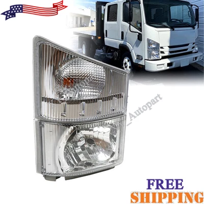 Passenger Side RH Headlight & Corner Lamp For ISUZU NPR NPR-HD NQR NRR 2008-2020 - Image 1 of 4