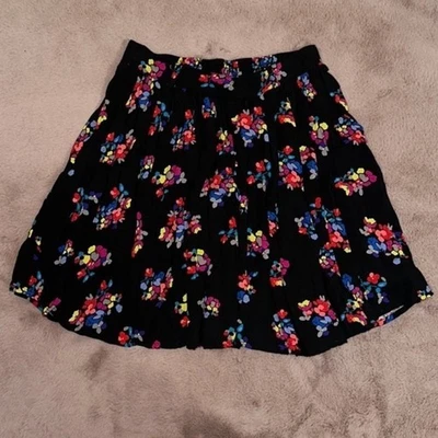 Disney D-Signed Black Skirt w/ Flowers Girls XL Floral Design - Image 1 of 4