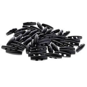 50 PCs wood button gag lock with 2 hole bores for tinkering, sewing - Picture 1 of 20