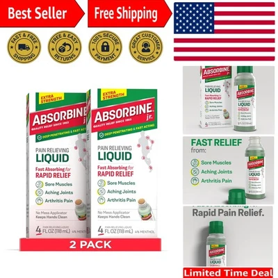 Absorbine Jr Líquido Alivio del Dolor Extra Fuerte - 4% Mentol Alivio Tópico... Foto 1 de 4