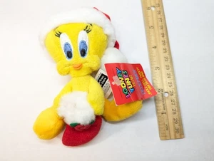 Bolsa de frijoles de peluche Looney Tunes año diciembre piolín Navidad Santa Y2K de colección WB - Imagen 1 de 10