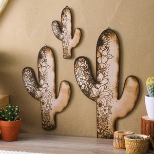 3 Pieces Aztec Cactus Wall Decor Hanging Southwest Wall Decor for Home Farmho... - Picture 1 of 6
