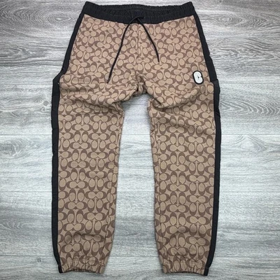 Женские штаны для бега Coach большие хаки фирменные высокая талия с логотипом - Изображение 1 из 4