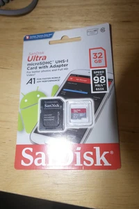 SanDisk Ultra 32GB Micro SD UHS-I Card with Adapter - Read Speed up to 98MB/s - Picture 1 of 2
