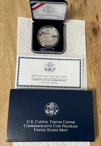 2001P Capitol Visitor Center Proof Silver Dollar w/COA & OGP - Picture 1 of 2