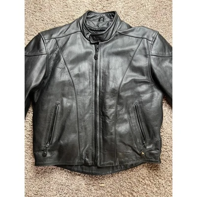 Heritage 皮革摩托夹克 Stealthcore Industrial Revival Grunge Goth 男式 46  — 第 1/4 张图片