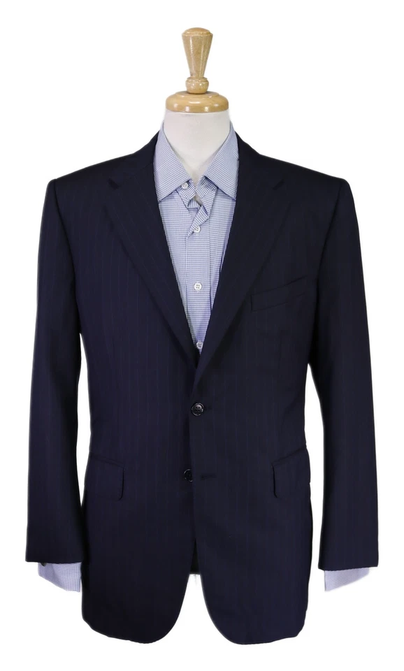 Chaqueta Blazer Martin Greenfield A Medida Azul Marino Rayas 2-Btn Lana 40R Foto 1 de 4