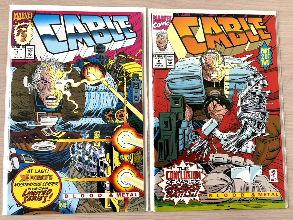 Comic Book Marvel Cable  Blood & Metal  #1 & 2  1992 Bagged & Boarded - Image 1 of 1