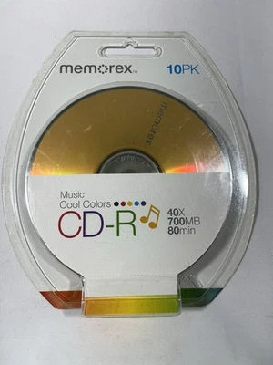 Memorex music cool colors CD-R 10 pack 40×700MB 80 minutes New In Package - Image 1 of 4