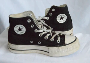 Converse Platform Lift Black Hi Tops UK 4 Trainers Chuck Taylor All Stars 36.5 - Picture 1 of 16