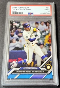 2024 Topps Now Rookie Blue /49 Jackson Chourio RC #37 Brewers PSA 9 - Picture 1 of 2