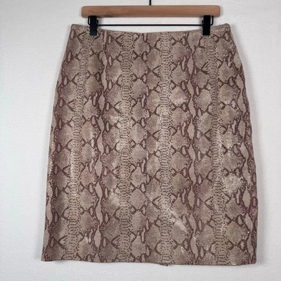 Vintage David Benjamin Snakeskin Python Print Leather Skirt Size 14 Festival - Image 1 of 4