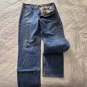 Levis flannel lined jeans men's 36x34 red Tab 550 Vintage  - Picture 1 of 11