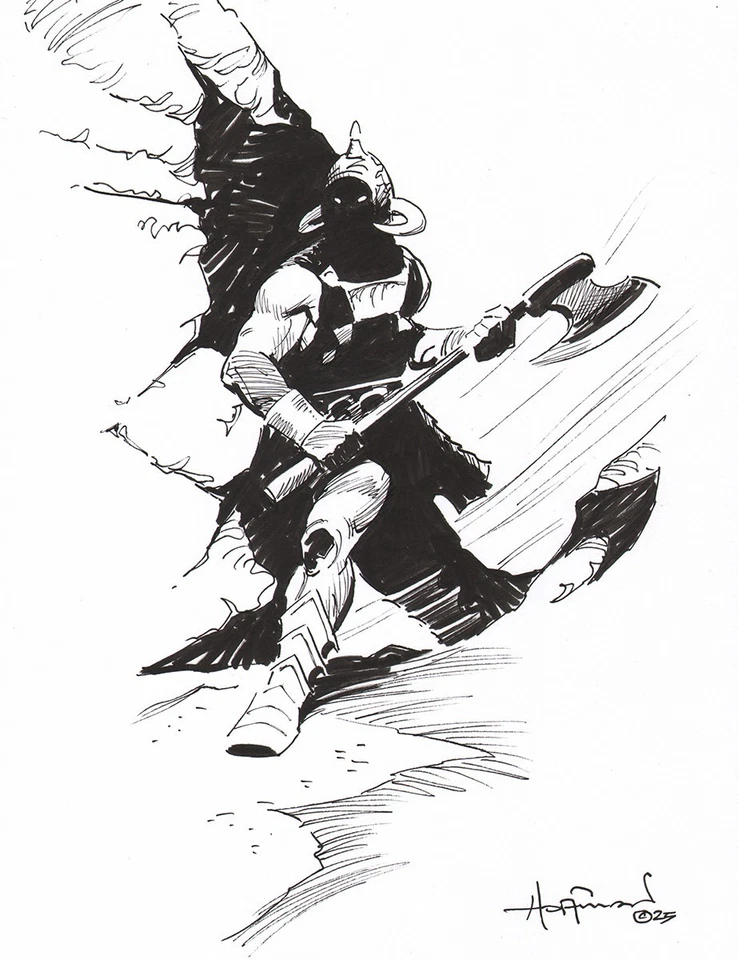 DEATH DEALER ROAMING AMENAZA! Dibujo a tinta de arte original de Mike Hoffman Foto 1 de 1