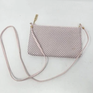 Vintage Whiting And Davis Metal Mesh Purse Evening Shoulder Bag Light Pink - Picture 1 of 9