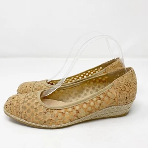 Sesto Meucci Keilabsatz Espadrilles Größe 9,5 gepunktet Kork Slipper Schuhe bequem Sommer - Bild 1 von 9