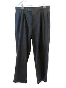 LOUIS RAPHAEL-LR2 Mens Dark Gray Straight Pleated Pants Slacks Fits As W38 X L30 - Picture 1 of 10