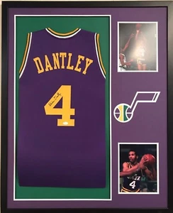 FRAMED ADRIAN DANTLEY AUTOGRAPHED SIGNED UTAH JAZZ JERSEY JSA COA - Picture 1 of 4