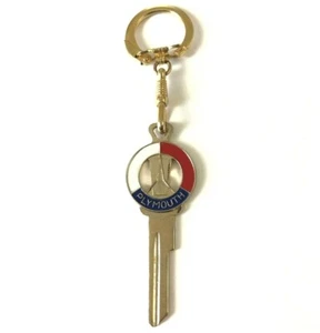 Vintage 60s Plymouth Collectible Keychain Car Key Logo Enamel - Picture 1 of 6