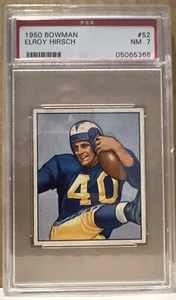 1950 Bowman Football #52 Elroy “Crazylegs” Hirsch RC PSA 7 NM Los Angeles Rams - Picture 1 of 4