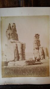 1880'S 2X Large Antique Albumen Photographs Memnon & Thebes Egypt - Zangaki