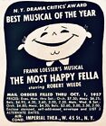 1957 The Most Happy Fella Robert Weede Broadway Promo Ad 3? Vintage