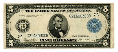 1914 $5 Chicago Federal Reserve Note - Image 1 of 2