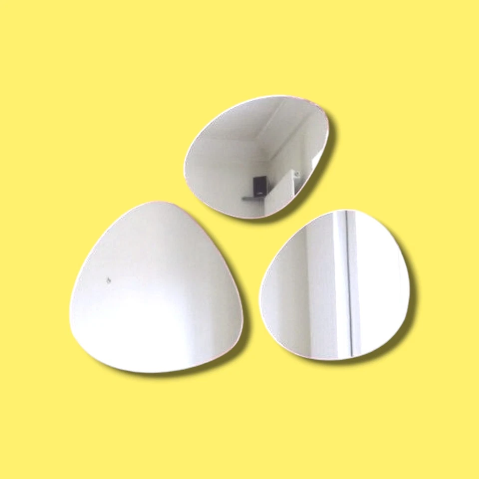 Группа акриловых зеркал в форме гальки - различные размеры - Изображение 1 из 1