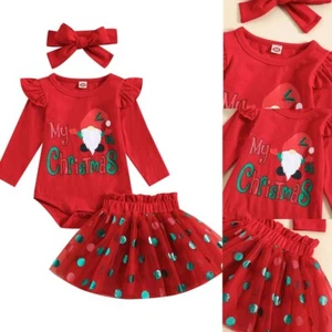 Kleinkind Weihnachten Outfits Mädchen Baby Weihnachten Party Strampler Tutu Kleid Kleidung Kostüm - Bild 1 von 9