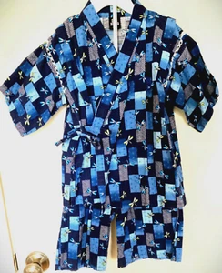 Gang Buster Japanese Traditional Clothing BLUE Color JINBEI kids US Size 4-5 - Picture 1 of 8