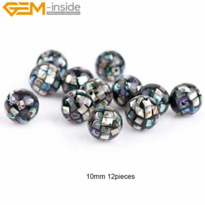 6/12 pcs Natural Abalone Shell Loose Beads For Jewelry Making Big Size 10mm 14mm - Picture 1 of 17