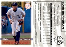 Elvis Corporan 2003 Grandstand Tampa Yankees #NNO Card *AutographDen*