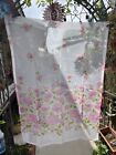 vintage Sheer Curtain Panels 2 pc Set Floral 50s/70s Hygiene Industries made usa