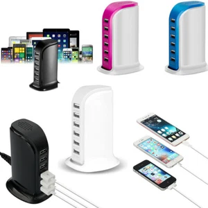 Multi 6 / 5 USB Port Charger Rapid Tower Charging Station Power Adapter 30W /20W - Picture 1 of 22