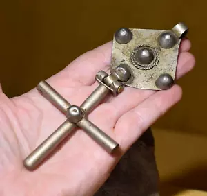 GRANDE Raro Antiguo Colgante Cruz Cristiana Copta Etiopía África - Imagen 1 de 8