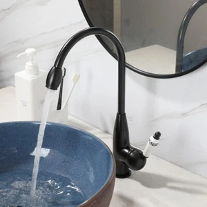 Bathroom Oil Rubbed Bronze Basin Sink Faucet Single Handle Deck Mount Mixer Tap - Picture 1 of 11